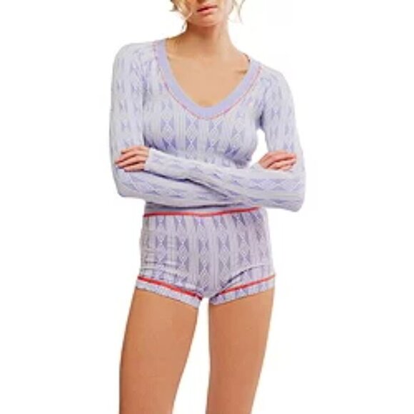 NWT FP Movement Mountain High Blue Printed Shorts - Picture 7 of 8